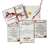 ELF MINI Personalised Christmas Letters. 10pieces, 2 Letters arrival and goodbye, 2 Envelopes, Twine,4  Elf report receipts. Elf on the shelf