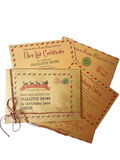 Santa Father Christmas Personalised Letter, Envelope, Certificate, Delivery Notice. Traditional Vintage Design in White or Brown. Children