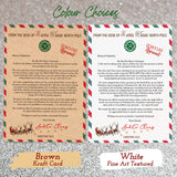 Santa Father Christmas Personalised Letter, Envelope, Certificate, Delivery Notice. Traditional Vintage Design in White or Brown. Children