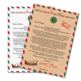 Santa Father Christmas Personalised Letter, Envelope, Certificate, Delivery Notice. Traditional Vintage Design in White or Brown. Children