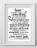 1 Cornithians 13:4-8 Print: 5 Design Choices