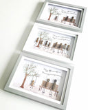 Personalised Pebble Art Framed Picture: Bench and Tree Scene