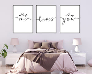 SET OF 3 INFINITY WALL ART PRINTS: ALL OF ME LOVES ALL OF YOU