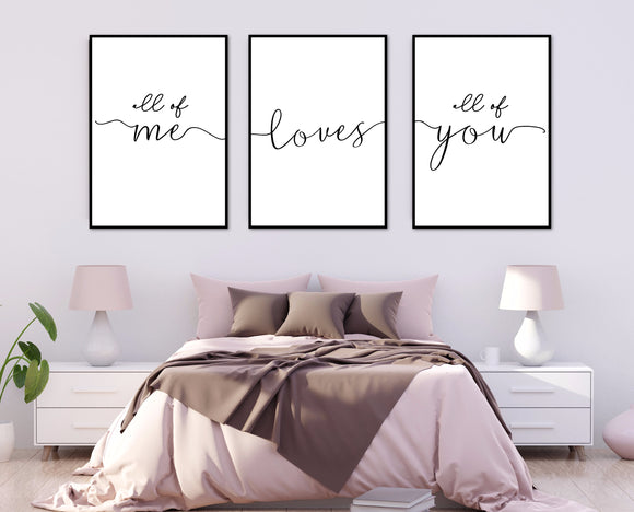 SET OF 3 INFINITY WALL ART PRINTS: ALL OF ME LOVES ALL OF YOU
