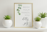Bathroom Prints Botanicals Eucalyptus: Wash Your Hands You Detty Pig