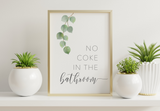 Bathroom Prints Botanicals Eucalyptus: No Coke In The Bathroom