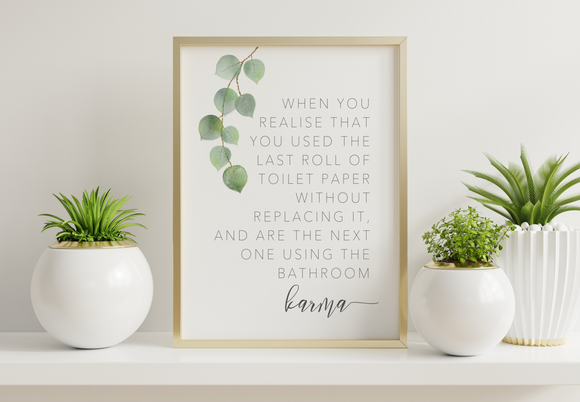 Bathroom Prints Botanicals Eucalyptus: Toilet Roll Karma