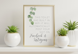 Bathroom Prints Botanicals Eucalyptus: Toilet WiFi