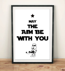 Bathroom Prints Fun & Quirky: May The Aim Be With You. Star Wars