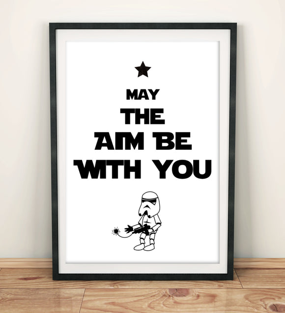 Bathroom Prints Fun & Quirky: May The Aim Be With You. Star Wars