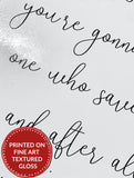 Script Style Love Song Quote Print: I Don't Believe That Anybody Feels the Way I Do About You Now