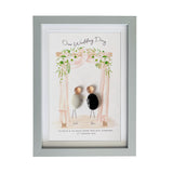 Personalised Glass Pebble Art Framed Picture: Wedding Couple