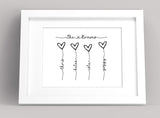 Family Name Balloons Typography Print