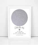 Personalised Nursery/Baby Star Map/Sky Print. Gift for new birth, christening, nursery, baptism 3 COLOUR CHOICES & FRAMING AND MOUNTING OPTIONS