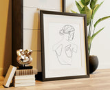 Continuous One Line Art Print: Woman Back