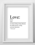 Love Definition Print