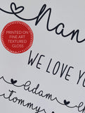 Linked Love Mother's Day Typography Print