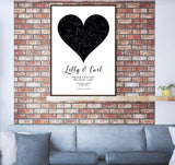 Personalised Heart Star Map Print.