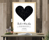 Personalised Heart Star Map Print.
