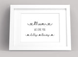 Linked Love Mother's Day Typography Print