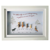 Personalised Pebble Art Framed Picture: Winter Snow Scene