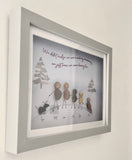 Personalised Pebble Art Framed Picture: Winter Snow Scene