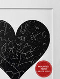 Personalised Heart Star Map Print.
