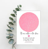 Personalised Nursery/Baby Star Map/Sky Print. Gift for new birth, christening, nursery, baptism 3 COLOUR CHOICES & FRAMING AND MOUNTING OPTIONS